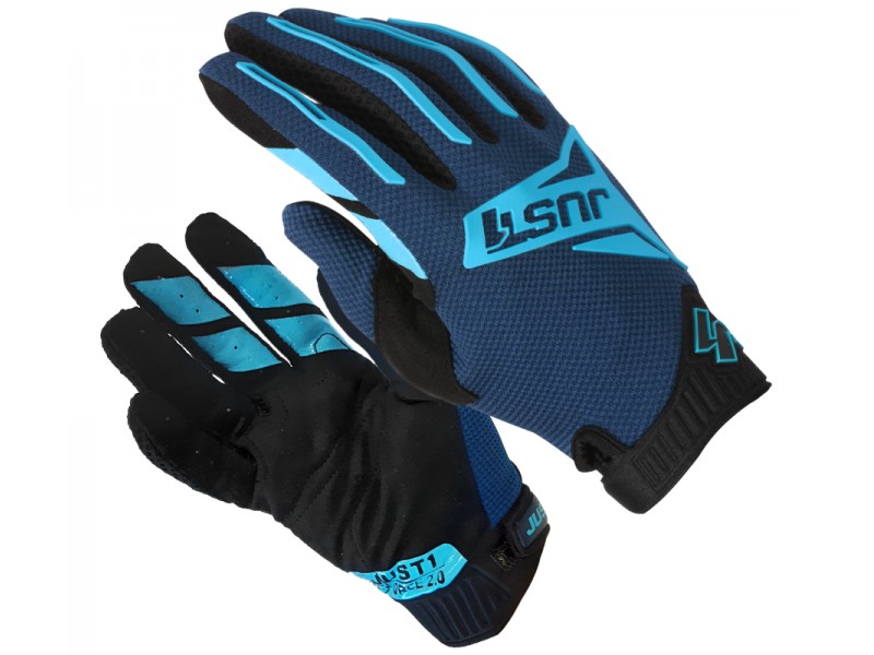 Motorcycle gloves JUST1 J-FORCE 2.0 NAVY LIGHT BLUE size L