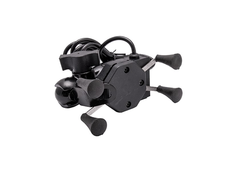 Motorcycle phone holder with USB, 2 mounts