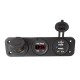 Cigarette Lighter Socket USB 12v Voltmeter red Display