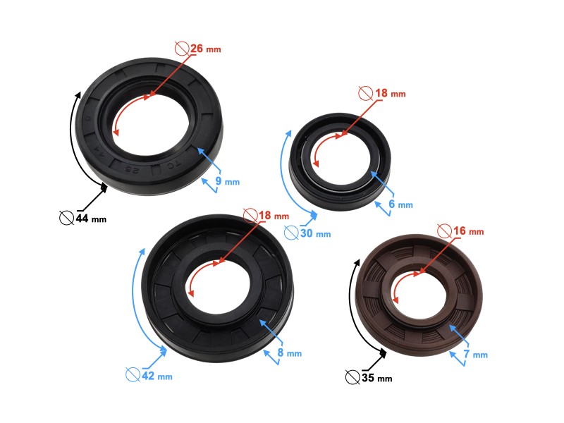 Engine seals for 2T scooter (set) Engine seals for 2T scooter (set)