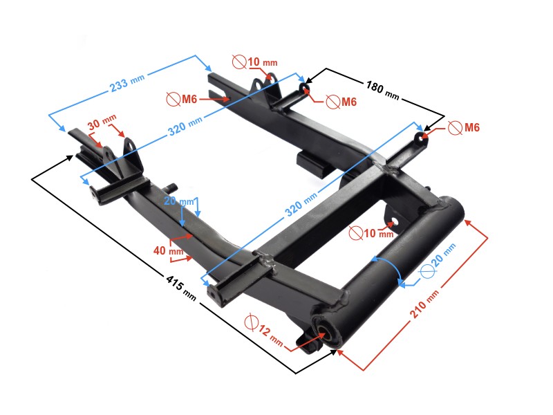 Rear swingarm for E-Max scooter