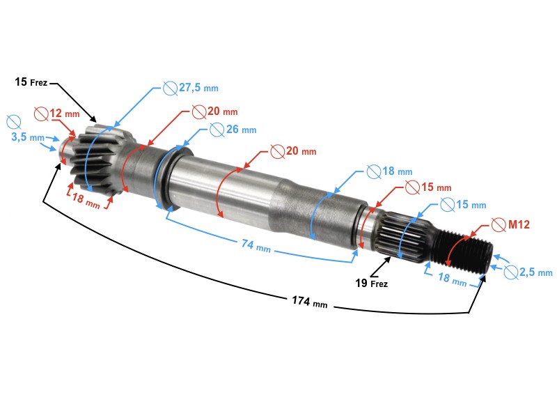Clutch shaft Quantun 125 scooter Clutch shaft Quantun 125 scooter