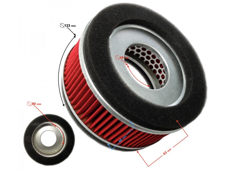 Air filter paper cartridge for ATV - round