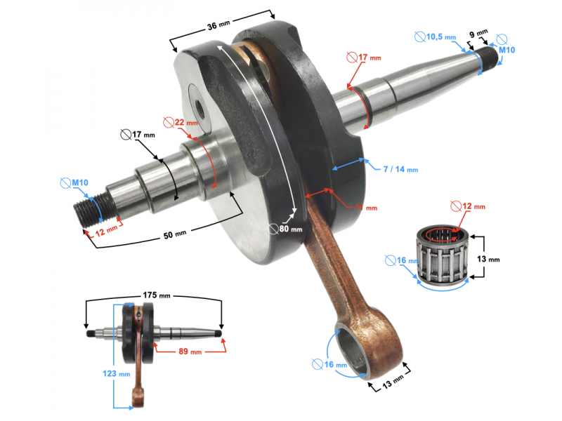 Crankshaft for Simson S-50 moped