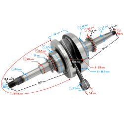 Crankshaft for 4T 50-80cc scooter