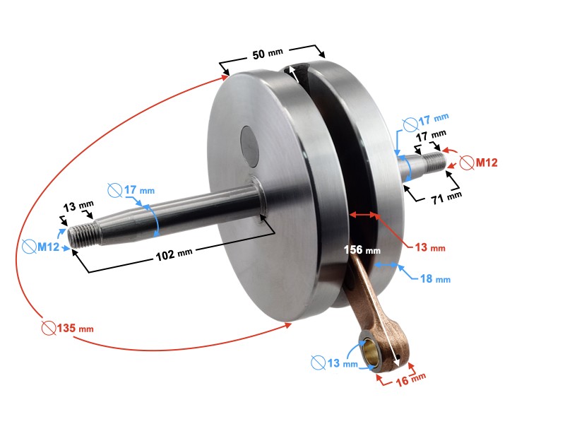 Crankshaft WSK 125 motorcycle 4,6 kg