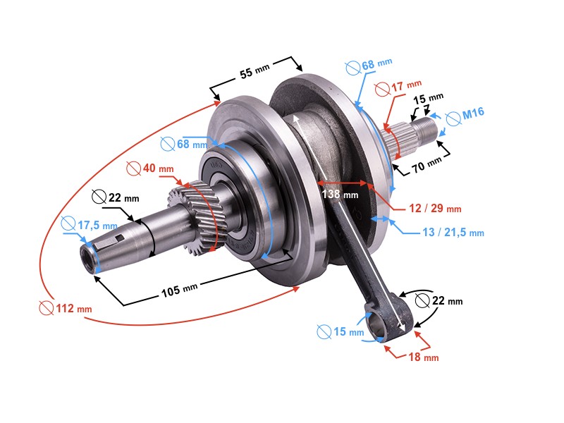 Crankshaft for 150cc Moretti motorcycle Crankshaft for 150cc Moretti motorcycle