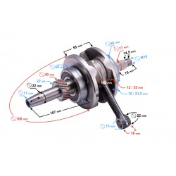 Crankshaft for 175cc Moretti motorcycle Crankshaft for 175cc Moretti motorcycle