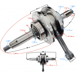 Crankshaft for horizontal BTS 110 engine