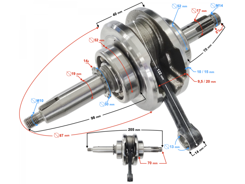 Crankshaft 110cc moped Crankshaft 110cc moped