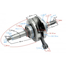 Crankshaft for horizontal Moretti 110 engine