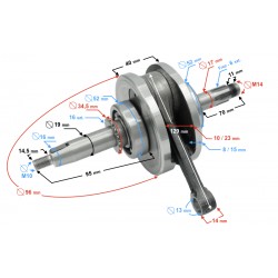 Crankshaft for horizontal BTS 125 engine Crankshaft for horizontal BTS 125 engine