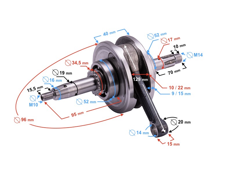 Crankshaft for 130cc moped Crankshaft for 130cc moped