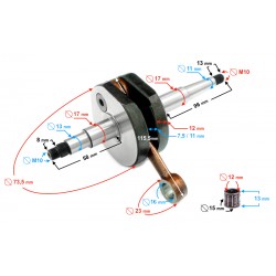 Crankshaft for Romet 50 moped (2 gear)