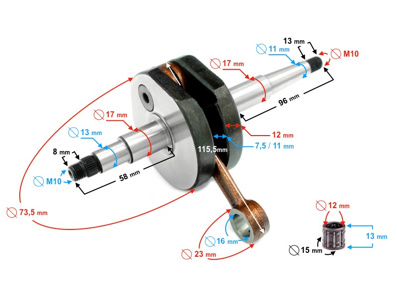 Crankshaft for Romet 50 moped (2 gear) Crankshaft for Romet 50 moped (2 gear)