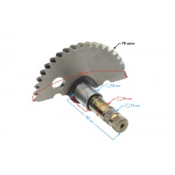 Kick starter shaft (cresent) for 4T scooter, 62mm