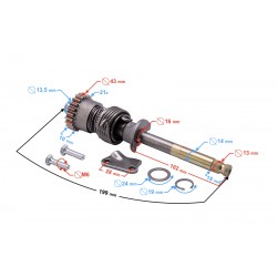 Kick starter shaft for 130cc 4T moped