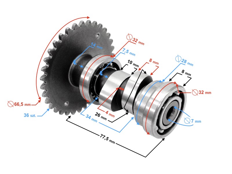Camshaft for Huragan 125 scooter