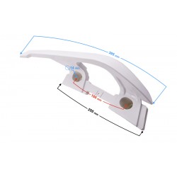Bracket - left passenger handle, white, for B-Max scooter