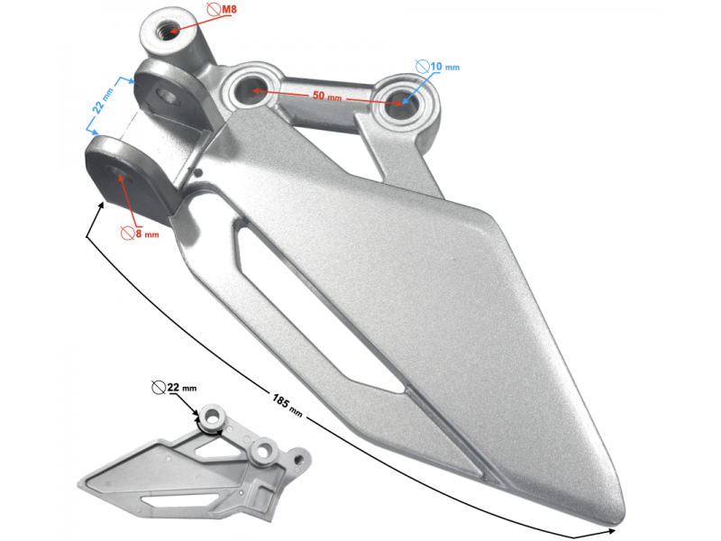 Front footrest bracket left BLADE R