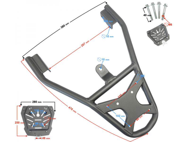 Top case bracket VOGE 300DS Top case bracket VOGE 300DS