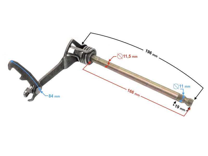 Gearshift shaft for 130cc moped