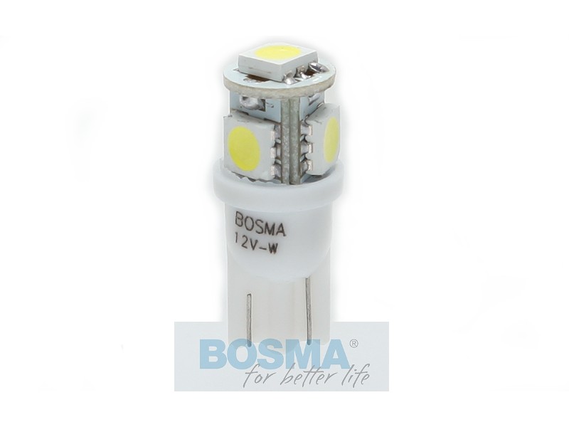 Lightbulb BOSMA 12V 4*LED SMD5050 T10 WHITE 6000K BLISTER