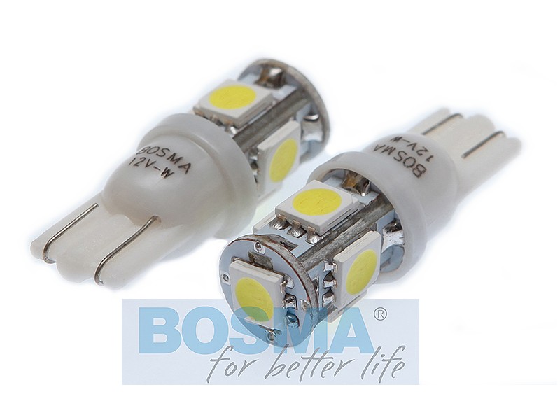 Lightbulb BOSMA 12V 4*LED SMD5050 T10 WHITE 6000K BLISTER