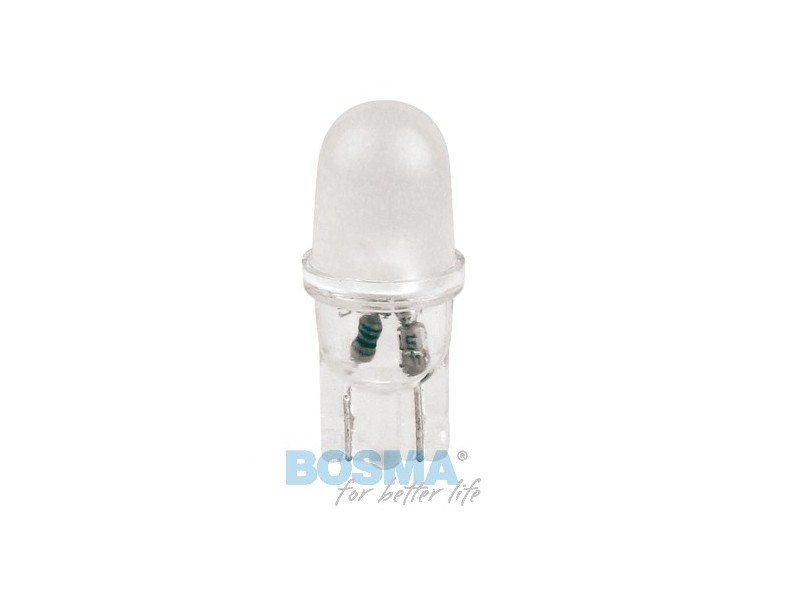 Lightbulb BOSMA 12V 1xLED T10 BLUE MAT BLISTER 2 pcs
