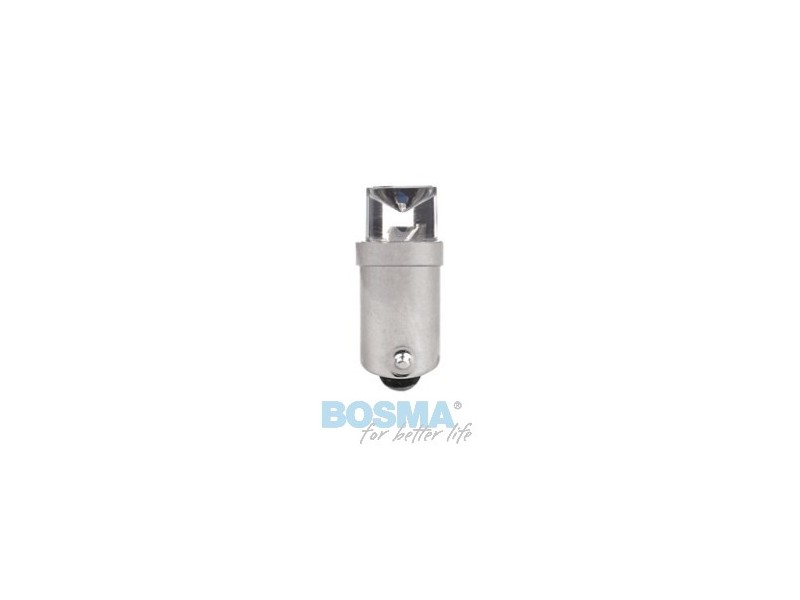 Lightbulb BOSMA 12V 1*LED STANDARD BA9s YELLOW WIDE VIEWING BLISTER