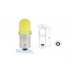 Lightbulb BOSMA 12V 1*LED STANDARD BA9s Yellow blister