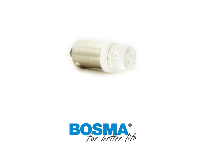 Lightbulb BOSMA 12V 1*LED standard BA9s white 6000K wide viewing blister