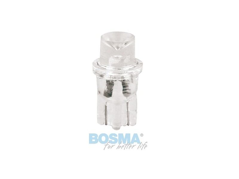 Lightbulb BOSMA 12V 1*LED STANDARD T10 RED WIDE WVIEWING BLISTER