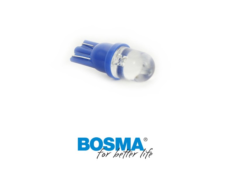 Lightbulb BOSMA 12V 1*LED STANDARD T10 BLUE BLISTER