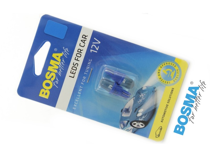 Lightbulb BOSMA 12V 1*LED STANDARD T10 BLUE BLISTER