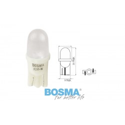 Lightbulb BOSMA 12V 1*LED STANDARD T10 biała 6000K MAT (blister 2 pcs).