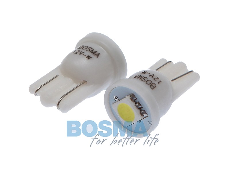 Lightbulb BOSMA 12V 1xLED SMD5050 T10 WHITE 6000K BLISTER (2 pcs.)