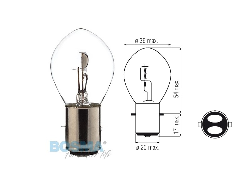 Lightbulb BOSMA 6V 35/35W BA20d