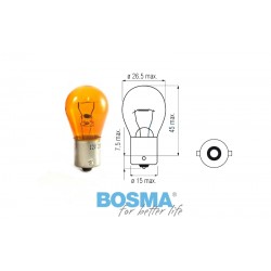 Lightbulb BOSMA 12V 21W BA15s , orange (4155) packaged 10 pcs
