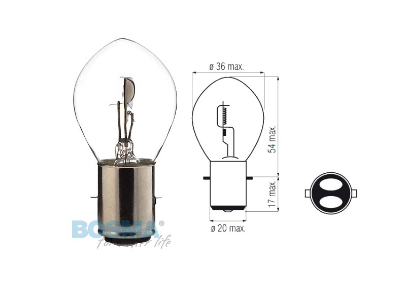Lightbulb BOSMA 12V 15/15W BA20d