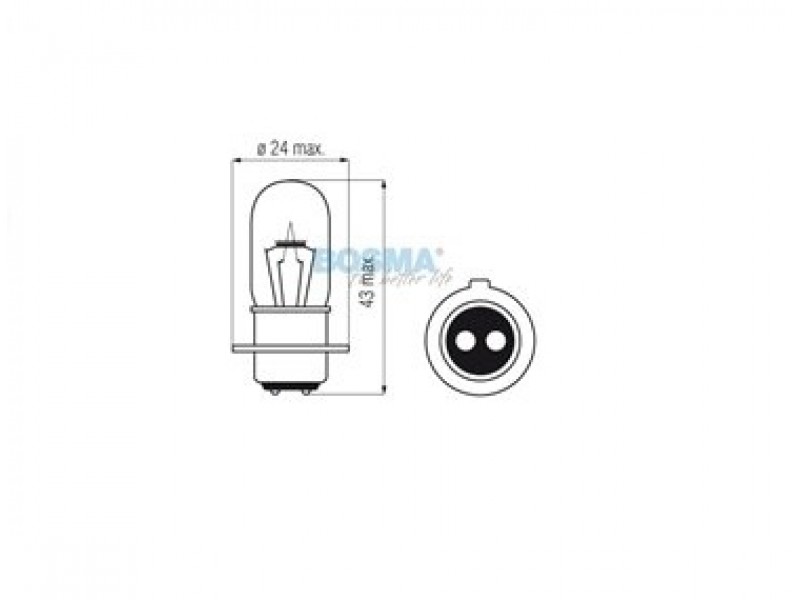 Lightbulb BOSMA 12V 15/15W PX15D (6449)
