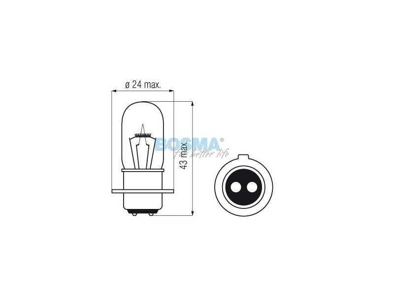 Lightbulb BOSMA 12V 15/15W PX15D (6449)