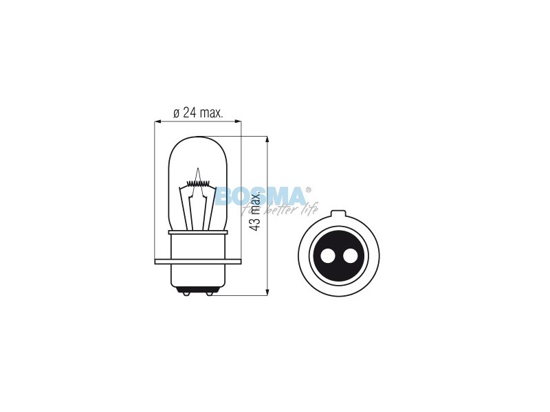 Lightbulb BOSMA 12V 20/20W PX15D (3813)