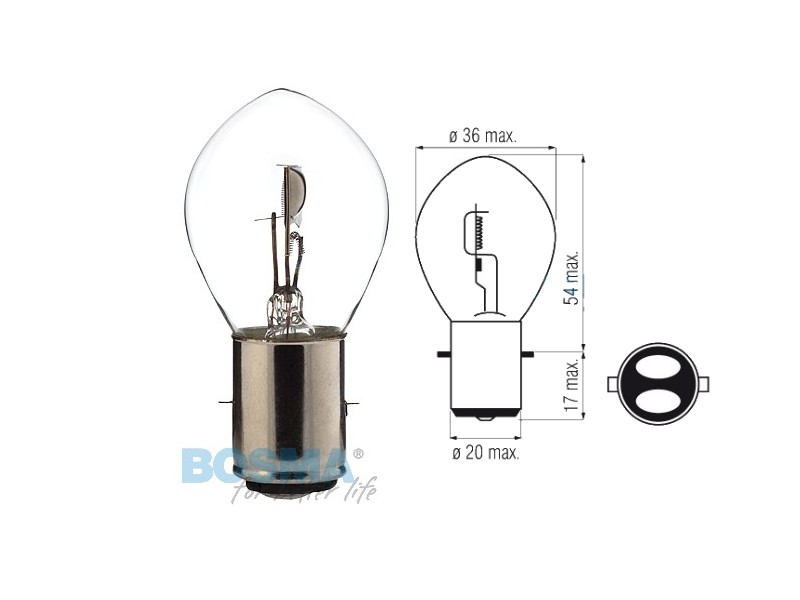 Lightbulb BOSMA 12V 25/25W BA20d S1