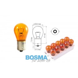 Lightbulbs BOSMA 12V 21W BA15s, orange (4155) 10 pcs