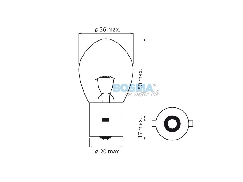 lightbulb BOSMA 12V 35W BA20s (5749)