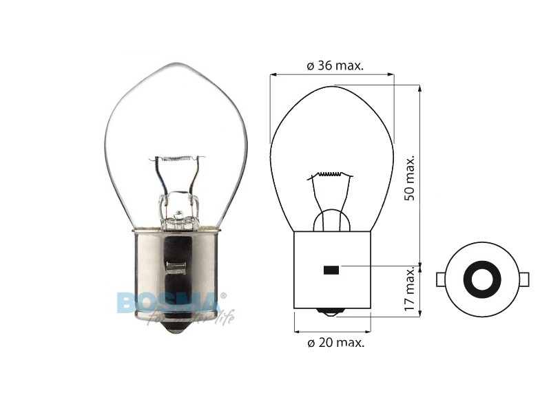 lightbulb BOSMA 12V 35W BA20s (5749)