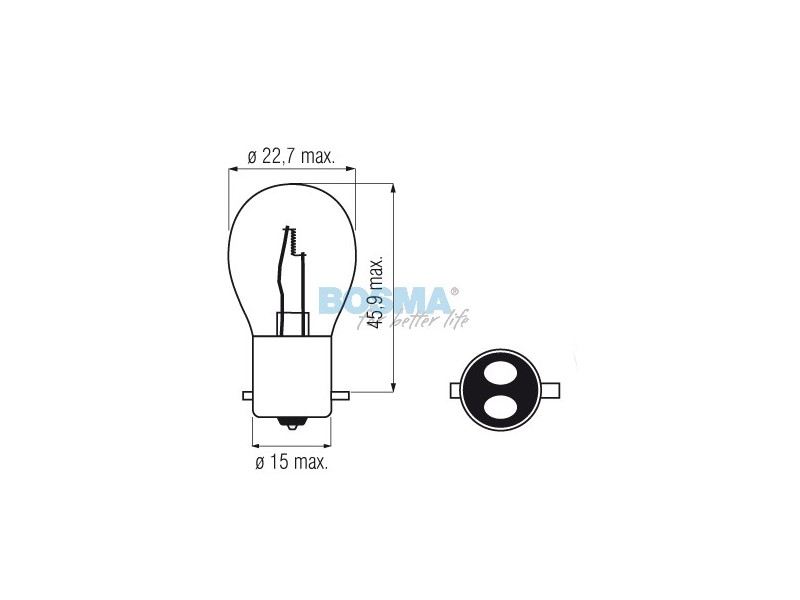 Lightbulb BOSMA 12V 35/35W BAX15d
