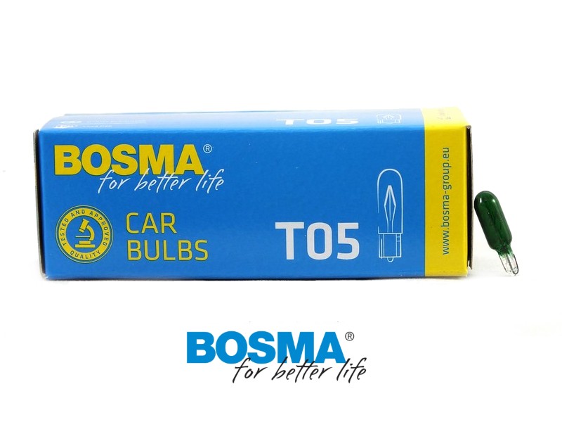 Lightbulb BOSMA 12V 1,2W T05 GREEN