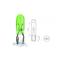 Lightbulb BOSMA 12V 1,2W T05 GREEN